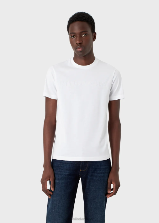 Men 086V1696 Jersey T-Shirt With Jacquard Logo Armani White