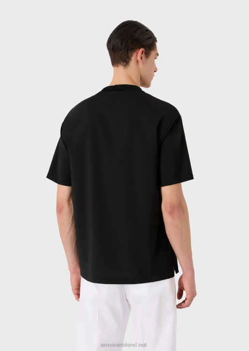 Men 086V1699 Shirt T-Shirt In Ultra-Light Virgin Wool Canvas Armani Black
