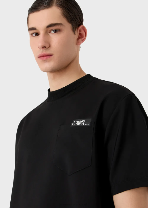 Men 086V1699 Shirt T-Shirt In Ultra-Light Virgin Wool Canvas Armani Black