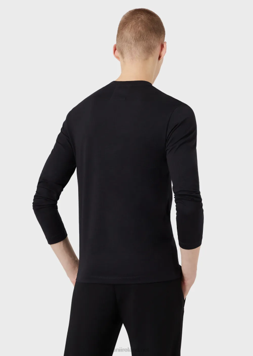 Men 086V1724 Pima-Jersey Jumper With Logo Armani Navy Blue