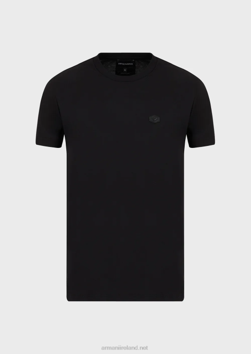 Men 086V1730 Supima Jersey T-Shirt With Micro Eagle Patch Armani Black