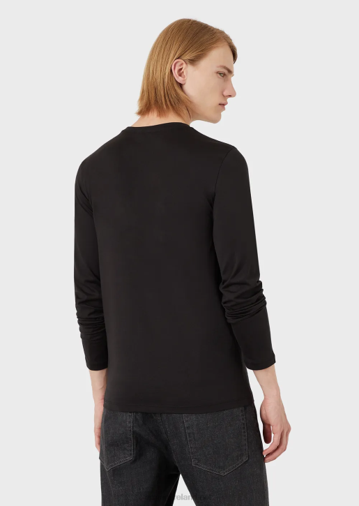 Men 086V1738 Silk/Cotton Blend Jumper Armani Black