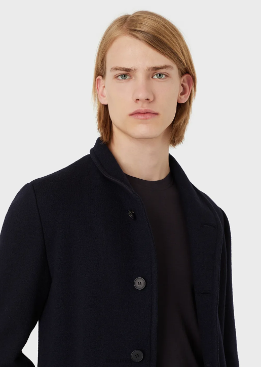Men 086V1739 Silk/Cotton Blend Jumper Armani Midnight Blue