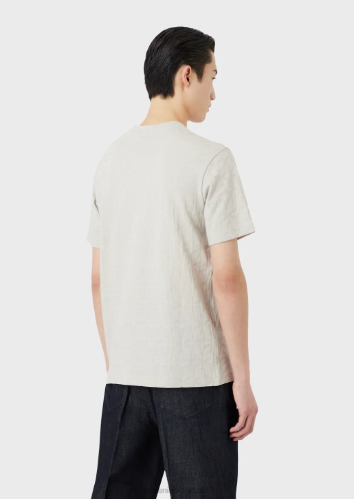 Men 086V1744 Micro-Armure Jersey V-Neck T-Shirt Armani Ice