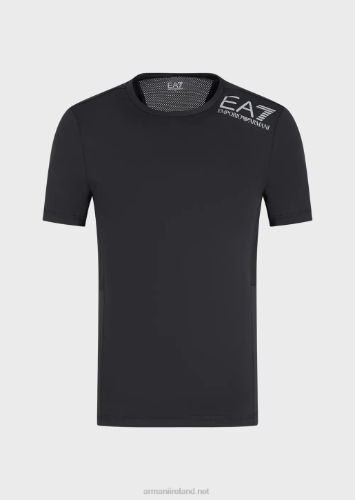 Men 086V1747 Dynamic Athlete T-Shirt In Vigor7 Technical Fabric Armani Deep Black
