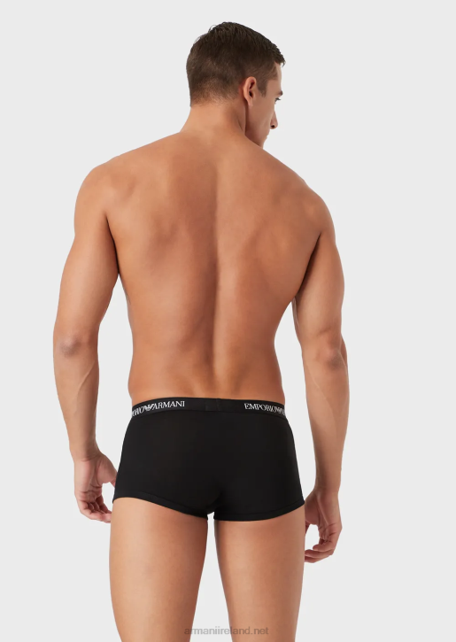Men 086V1755 Three-Pack Of Pure Cotton Basic Boxer Briefs Armani Black
