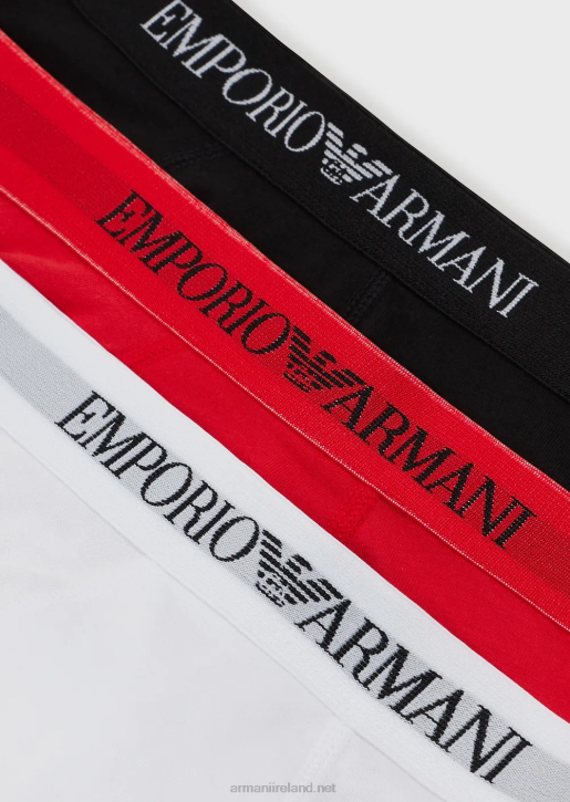 Men 086V1757 Three-Pack Of Pure Cotton Basic Boxer Briefs Armani Multicolour