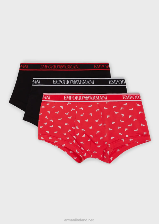 Men 086V1758 Three-Pack Of Boxer Briefs With Core Logo Waistband Armani Pattern