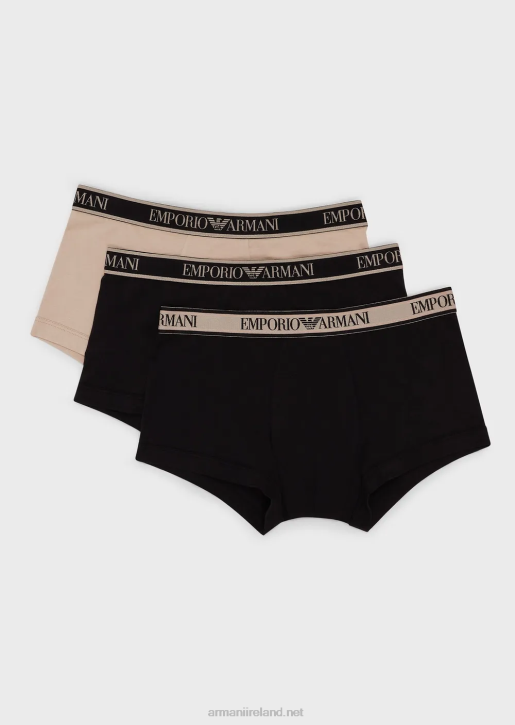 Men 086V1759 Three-Pack Of Boxer Briefs With Core Logo Waistband Armani Black