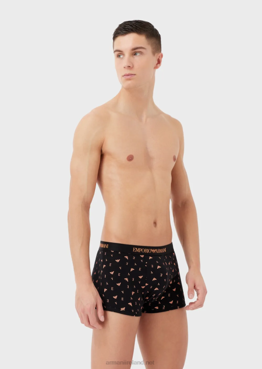 Men 086V1762 Three-Pack Of Pure Cotton Boxer Briefs Armani Black