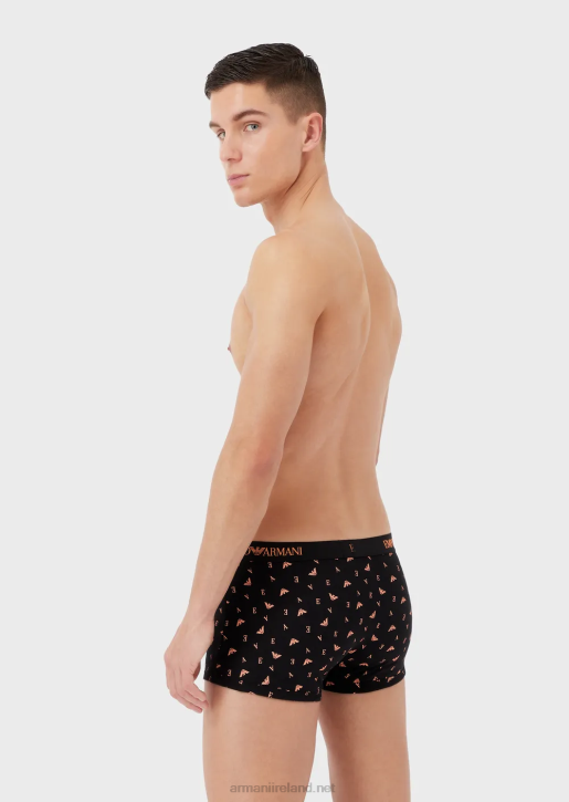 Men 086V1762 Three-Pack Of Pure Cotton Boxer Briefs Armani Black