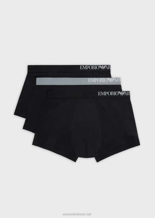 Men 086V1764 Three-Pack Of Soft-Touch Recycled Fibre Boxer Briefs Armani Black
