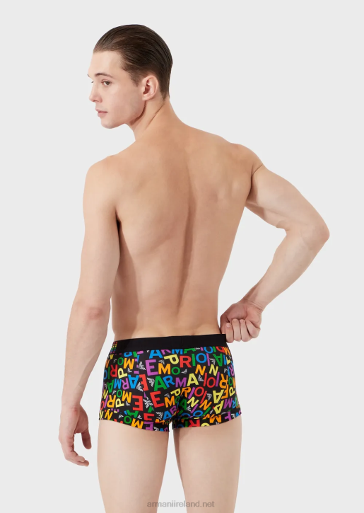 Men 086V1765 Two-Pack Of Boxer Briefs With Rainbow Logo Armani Pattern