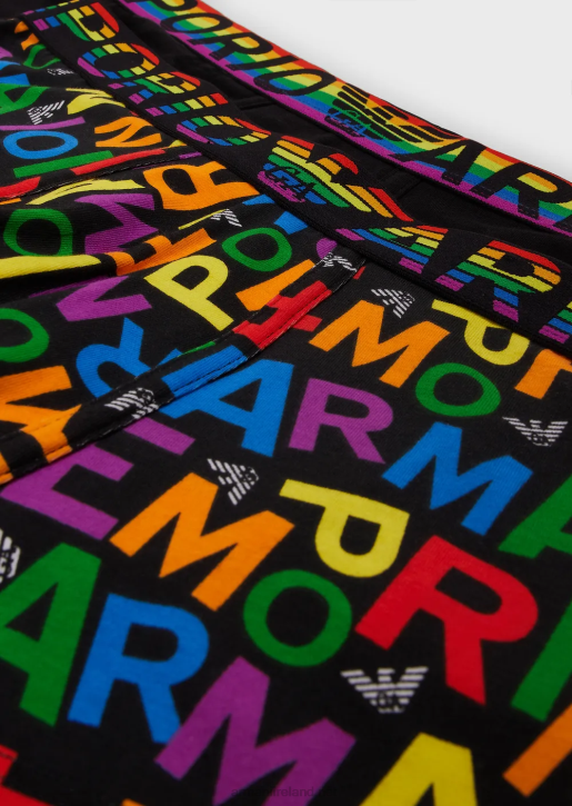 Men 086V1765 Two-Pack Of Boxer Briefs With Rainbow Logo Armani Pattern