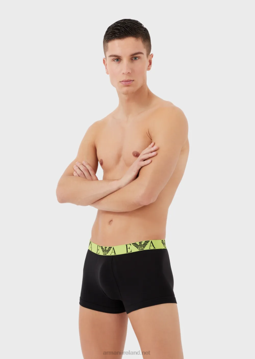 Men 086V1767 Three-Pack Of Boxer Briefs With Bold Monogram Logo Waistband Armani Pattern