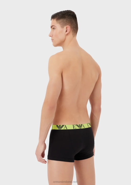 Men 086V1767 Three-Pack Of Boxer Briefs With Bold Monogram Logo Waistband Armani Pattern