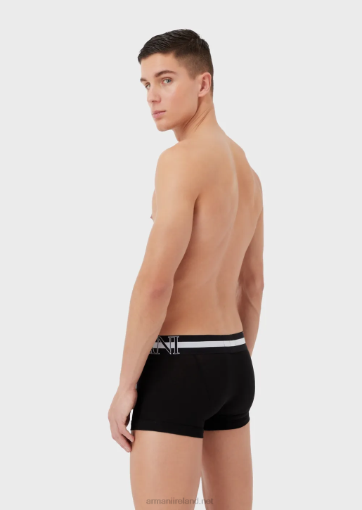 Men 086V1772 Organic Cotton Boxer Briefs With Megalogo Armani Black