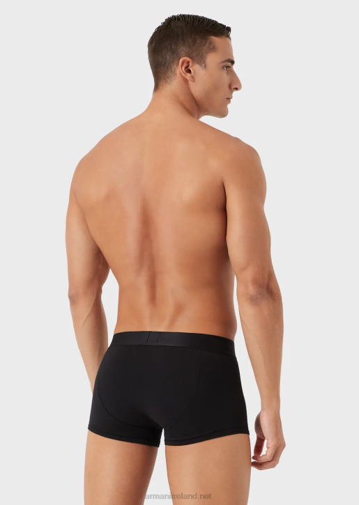 Men 086V1777 Basic Boxer Briefs With Logo Waistband Armani Black
