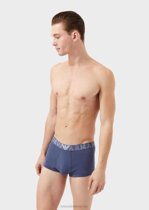 Men 086V1779 Organic-Cotton Boxer Briefs With New Icon Logo Armani Denim