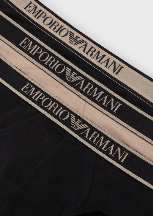 Men 086V1787 Three-Pack Of Briefs With Core Logo Waistband Armani Black