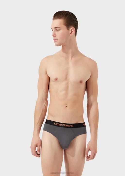 Men 086V1788 Three-Pack Of Pure Cotton Briefs Armani Black