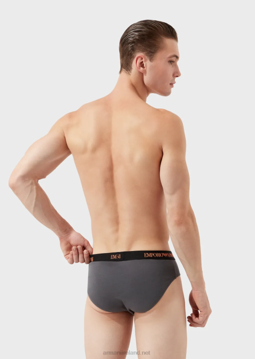 Men 086V1788 Three-Pack Of Pure Cotton Briefs Armani Black