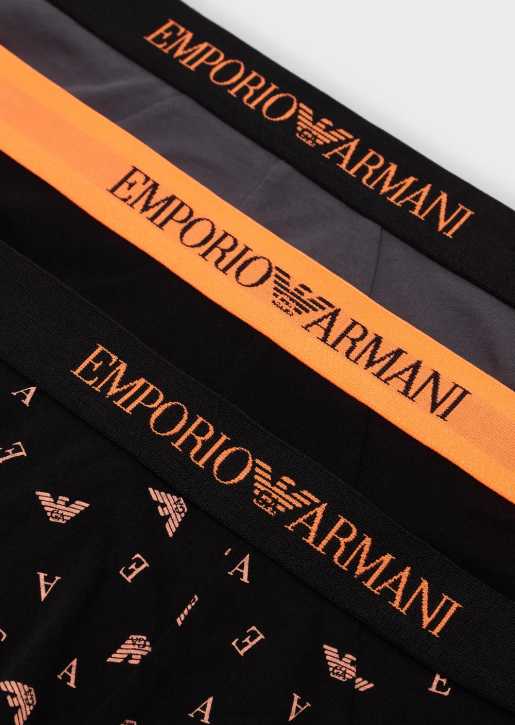 Men 086V1788 Three-Pack Of Pure Cotton Briefs Armani Black