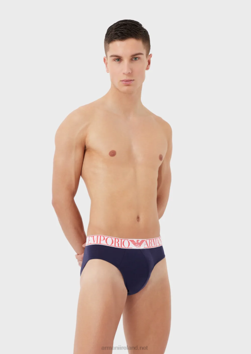 Men 086V1789 Two-Pack Of Endurance Logo Briefs Armani Blue