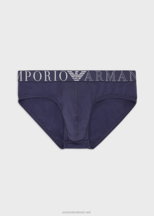 Men 086V1794 Organic-Cotton Briefs With New Icon Logo Armani Denim