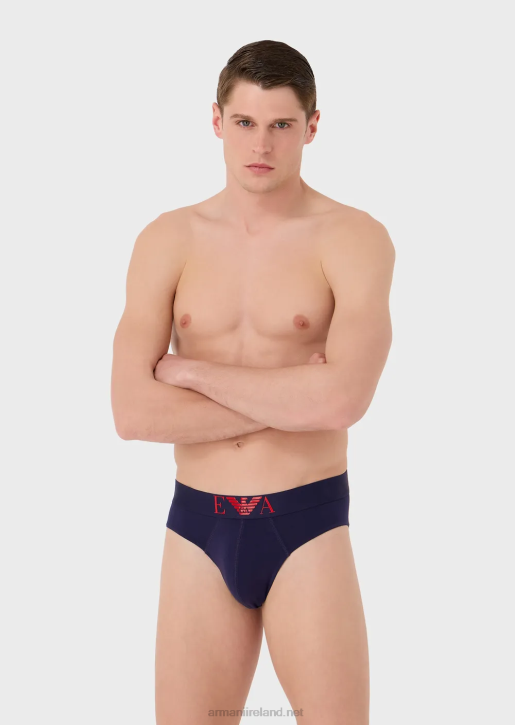 Men 086V1795 Briefs With Large Shiny Logo Armani Denim