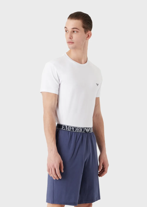 Men 086V1807 Short Pyjamas With Endurance Logo Armani White