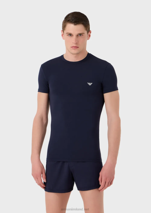 Men 086V1813 Slim-Fit Undershirt In Soft Modal Armani Navy Blue