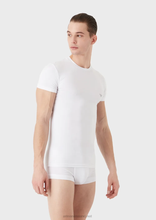 Men 086V1814 Slim-Fit Undershirt In Soft Modal Armani White