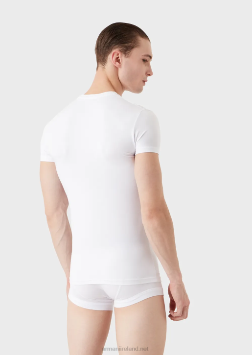 Men 086V1814 Slim-Fit Undershirt In Soft Modal Armani White