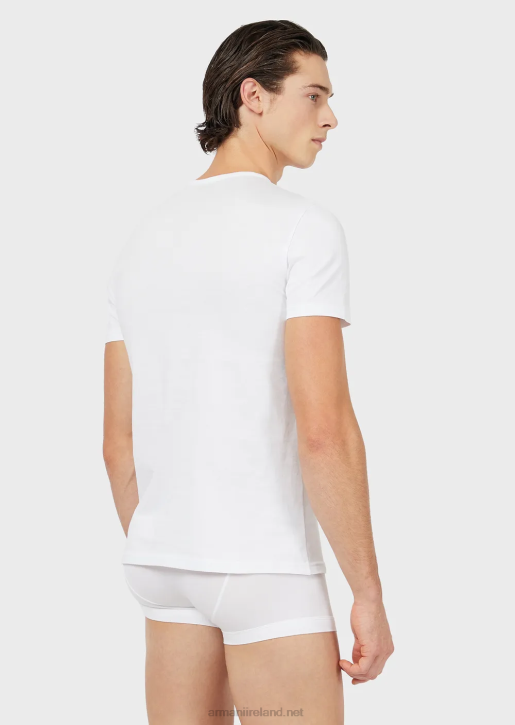 Men 086V1819 Two-Pack Of Regular-Fit, Pure Cotton Underwear T-Shirts Armani White