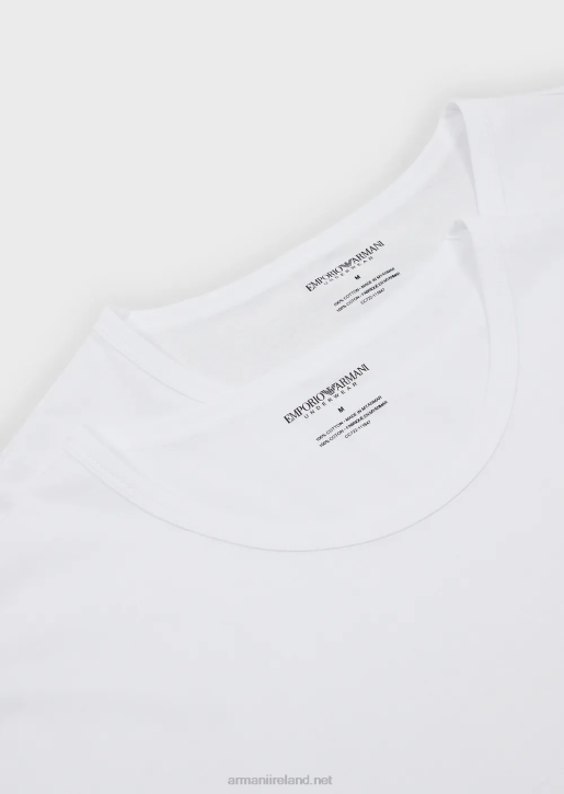 Men 086V1819 Two-Pack Of Regular-Fit, Pure Cotton Underwear T-Shirts Armani White