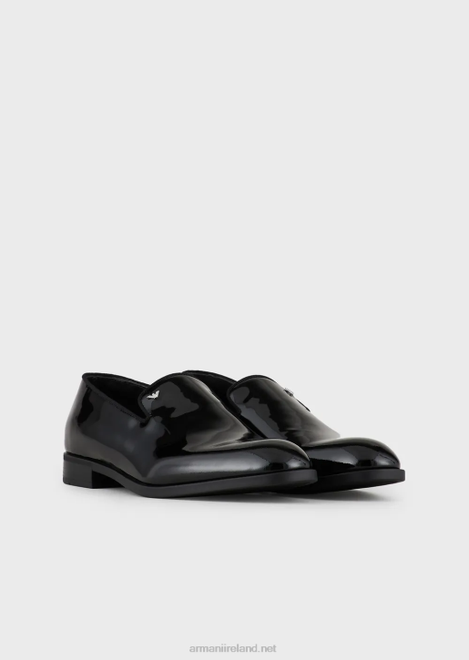 Men 086V1846 Patent-Leather Loafers Armani Black