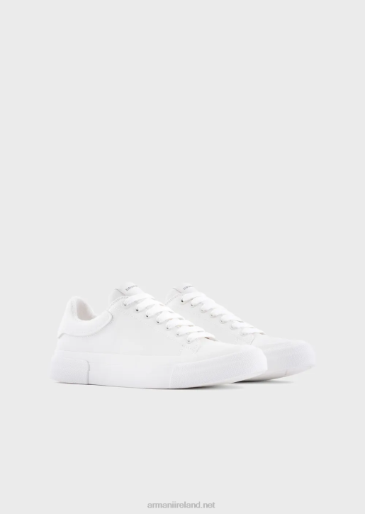 Men 086V1893 Soft Leather Sneakers Armani White