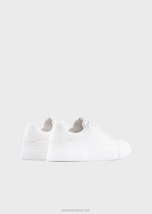 Men 086V1893 Soft Leather Sneakers Armani White