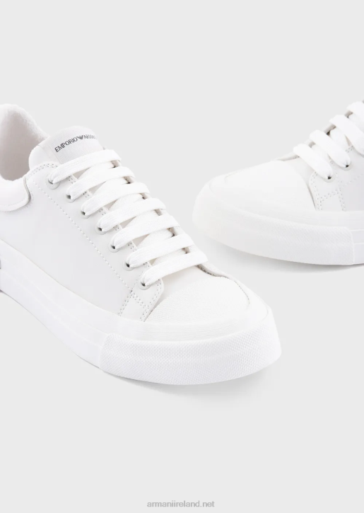 Men 086V1893 Soft Leather Sneakers Armani White