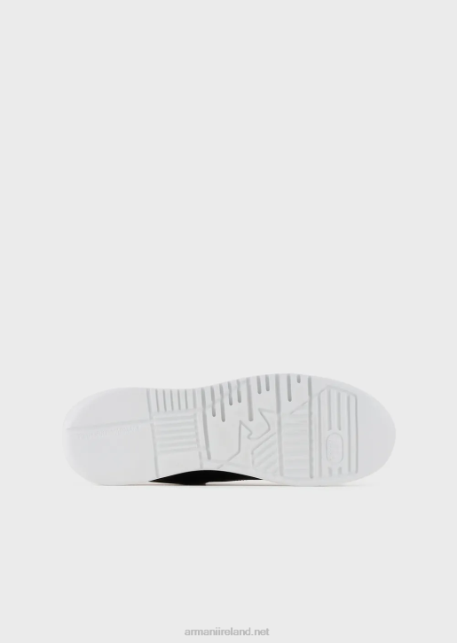 Men 086V1899 Reloaded By Emporio Armani Leather Sneakers With Mirrored Back Armani Sustainability ValuesBlack