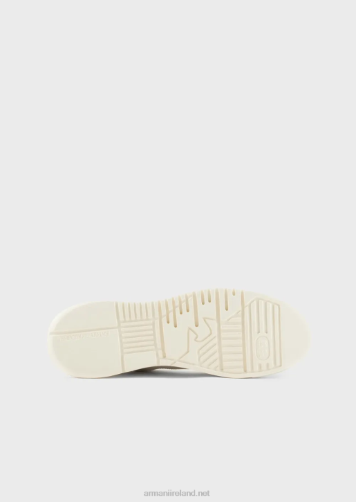 Men 086V1901 Nubuck Sneakers With Oversized Soles Armani White