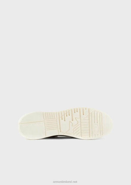 Men 086V1902 Nubuck Sneakers With Oversized Soles Armani Black