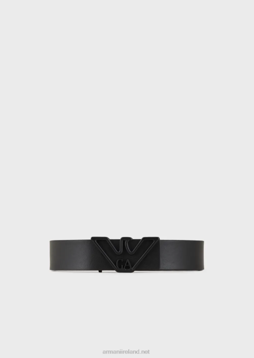 Women 086V752 Smooth Leather Belt With Eagle Plate Armani Black