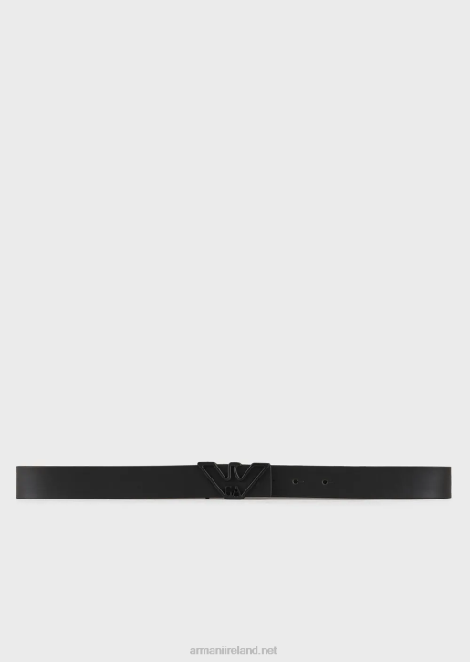 Women 086V752 Smooth Leather Belt With Eagle Plate Armani Black