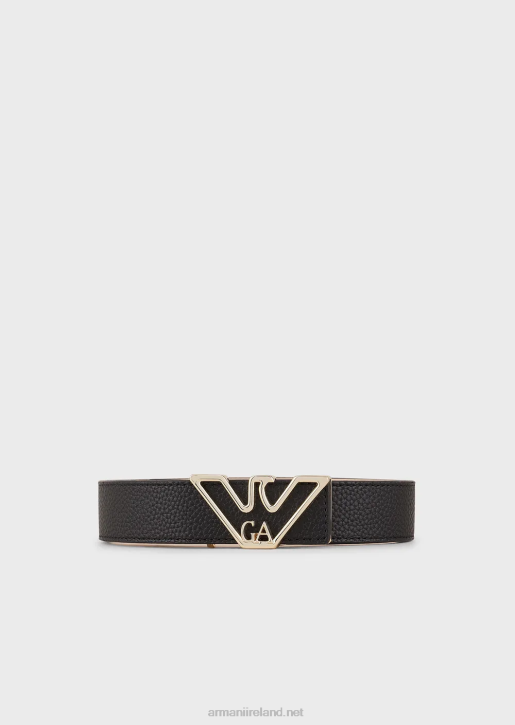 Women 086V753 Belt With Deer-Print Eagle Plate Armani Black