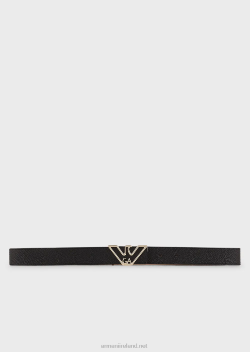Women 086V753 Belt With Deer-Print Eagle Plate Armani Black