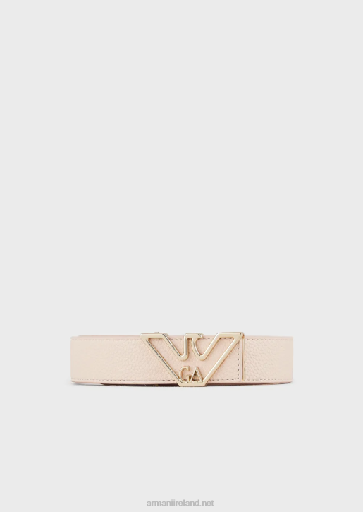 Women 086V754 Belt With Deer-Print Eagle Plate Armani Nude
