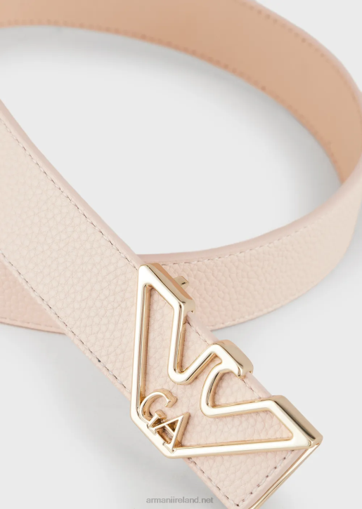 Women 086V754 Belt With Deer-Print Eagle Plate Armani Nude