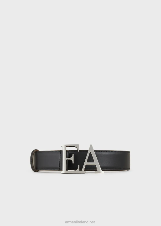 Women 086V756 Leather Belt With Moulded Ea Buckle Armani Black